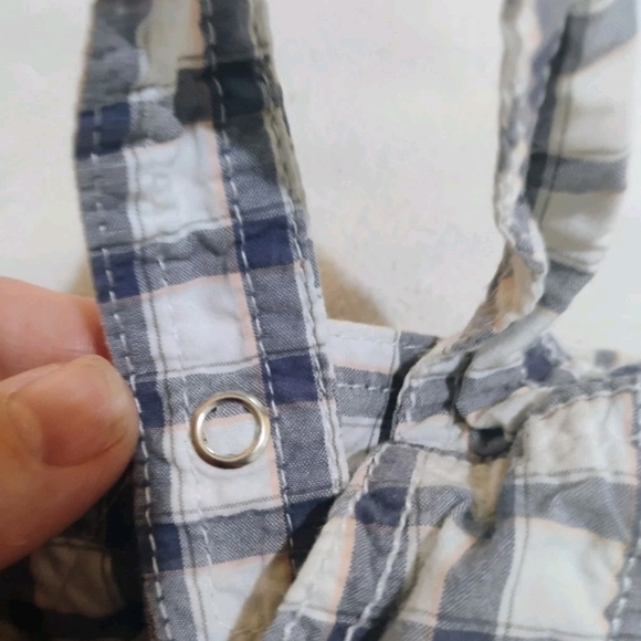 Adorable Kids Checkered Overalls - Blue and White - Picture 8 of 11
